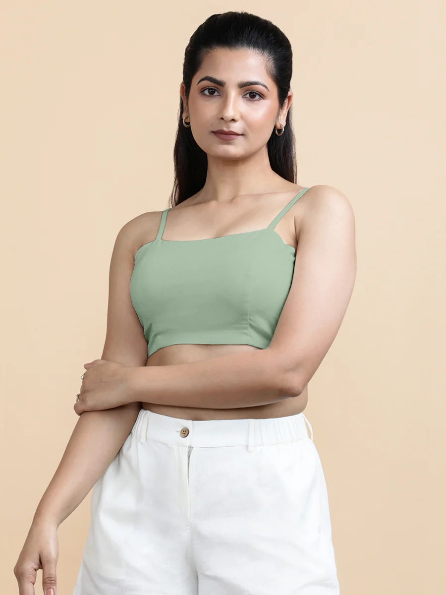 Cara x Soma | Women's Cropped Top in Light Sage Cotton - Image 6