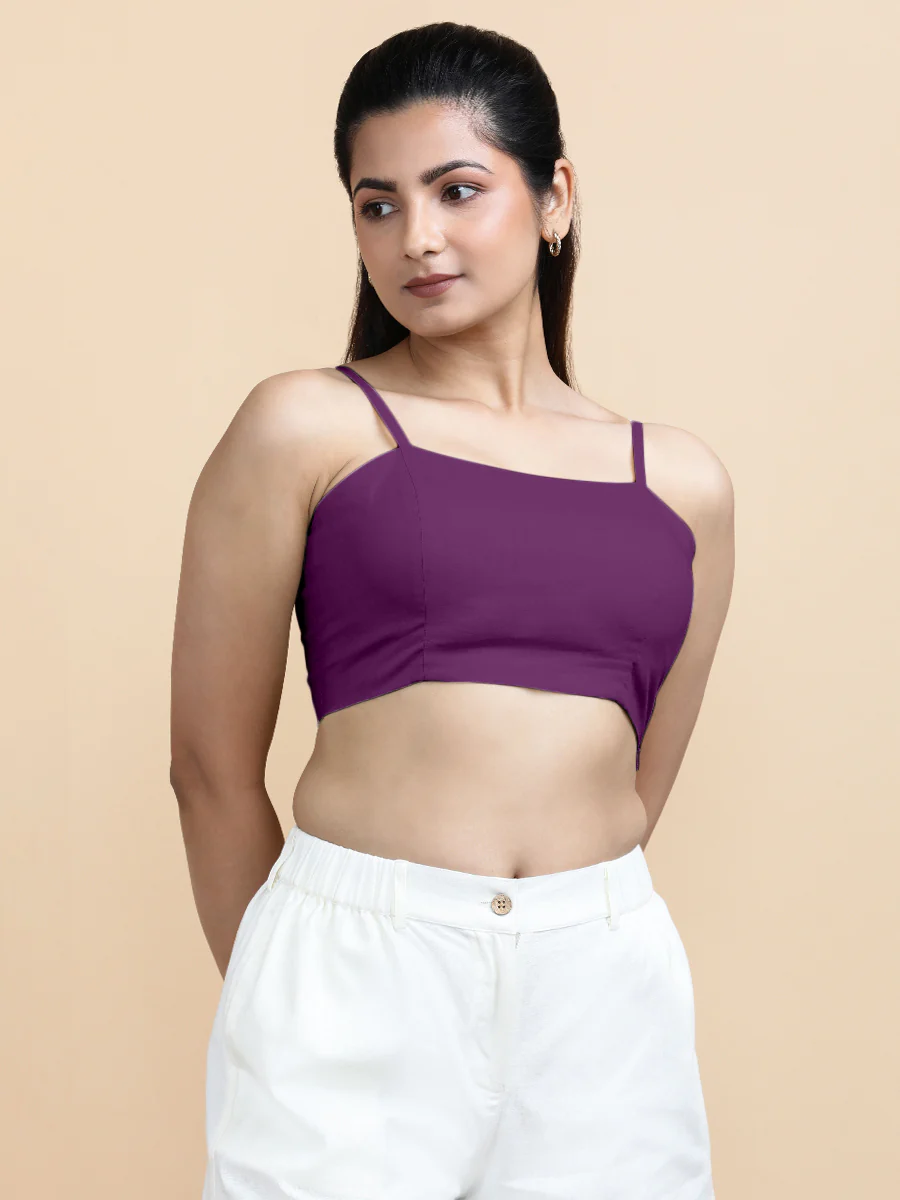 Cara x Soma | Women's Cropped Top in Magenta Bliss Cotton - Image 4