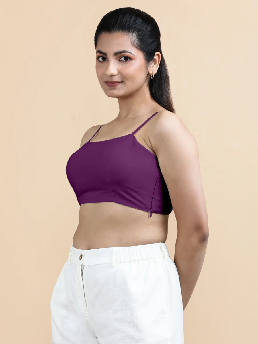 Cara x Soma | Women's Cropped Top in Magenta Bliss Cotton - Image 5