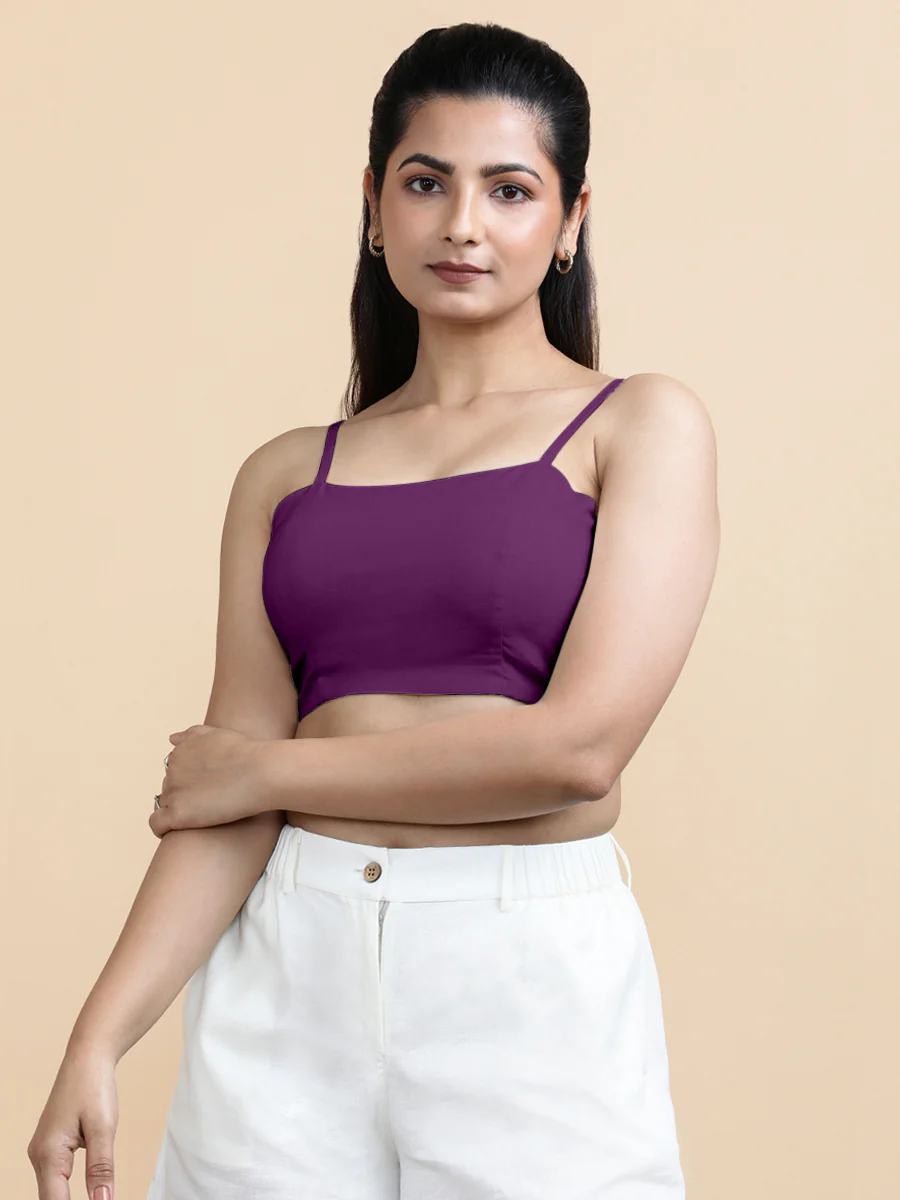 Cara x Soma | Women's Cropped Top in Magenta Bliss Cotton - Image 6