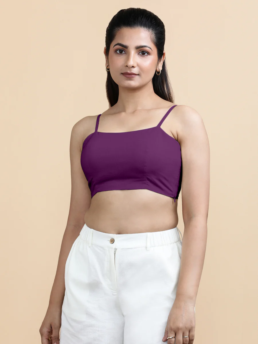 Cara x Soma | Women's Cropped Top in Magenta Bliss Cotton - Image 7