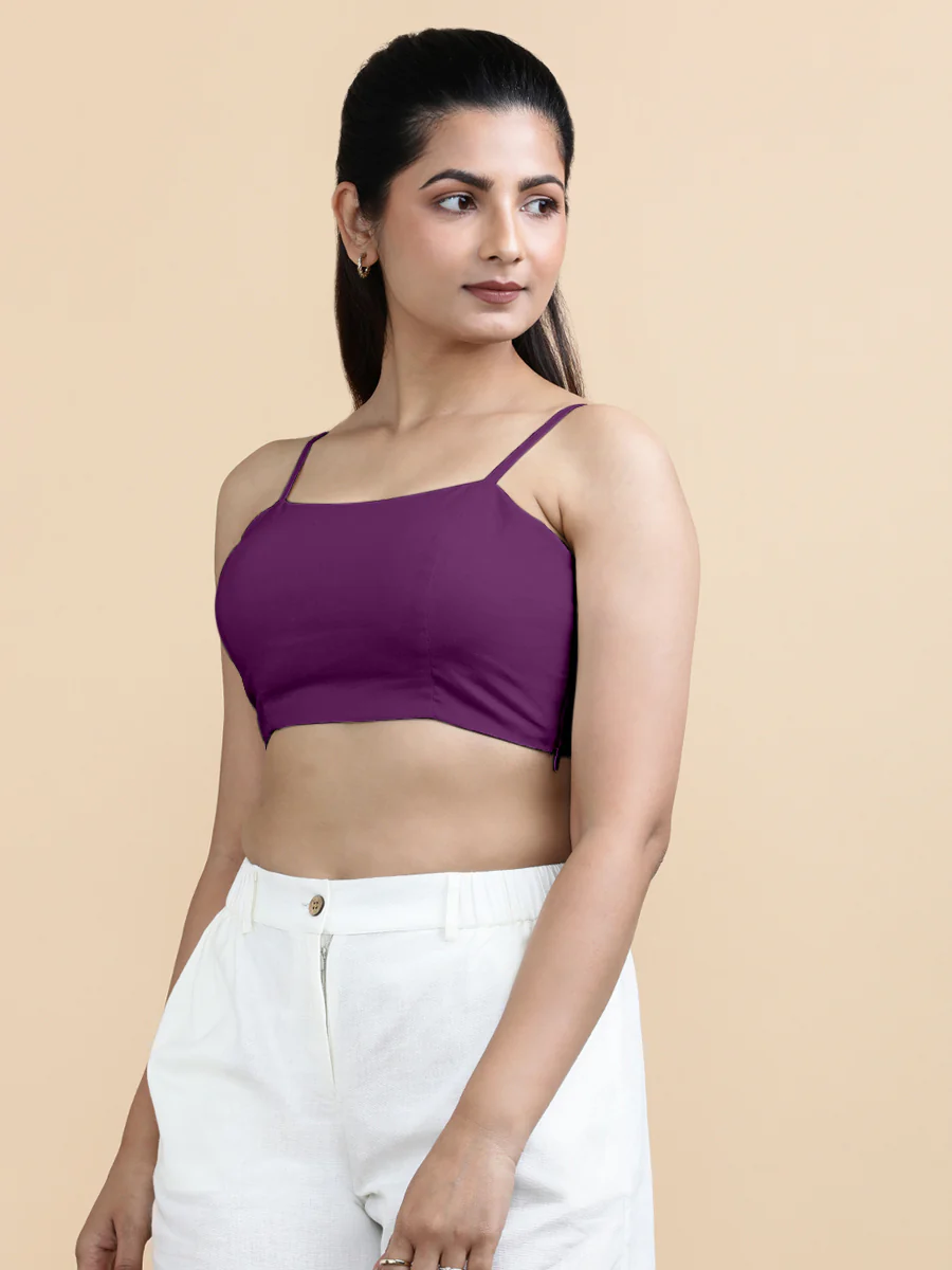Cara x Soma | Women's Cropped Top in Magenta Bliss Cotton - Image 8