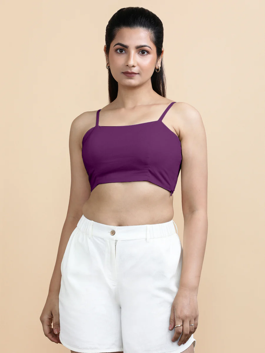 Cara x Soma | Women's Cropped Top in Magenta Bliss Cotton - Image 9