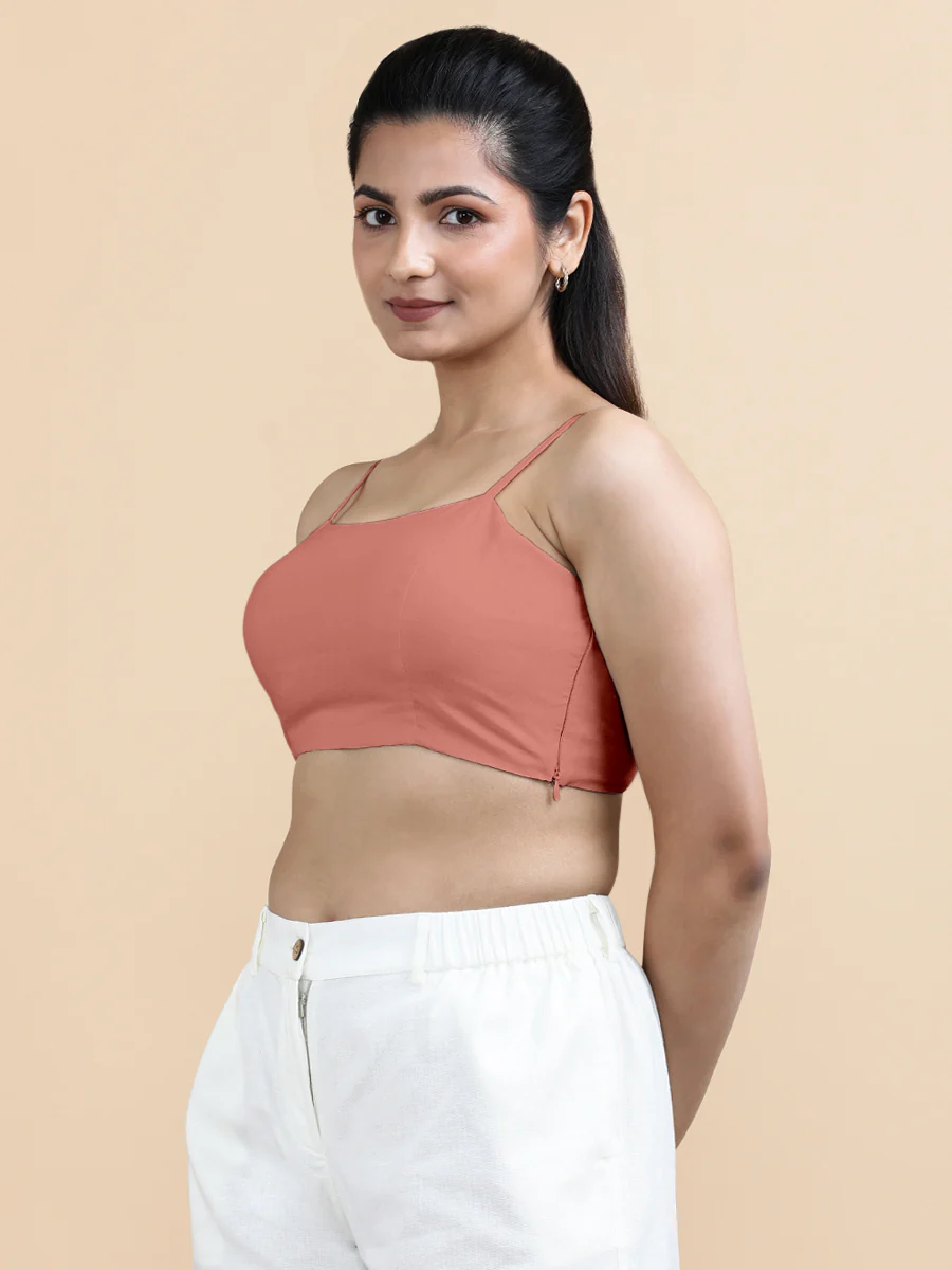 Cara x Soma | Women's Cropped Top in Soft Peach Cotton - Image 4