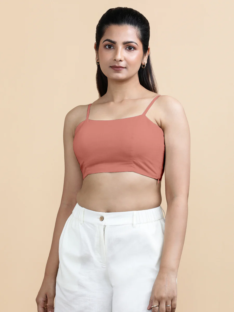 Cara x Soma | Women's Cropped Top in Soft Peach Cotton - Image 5
