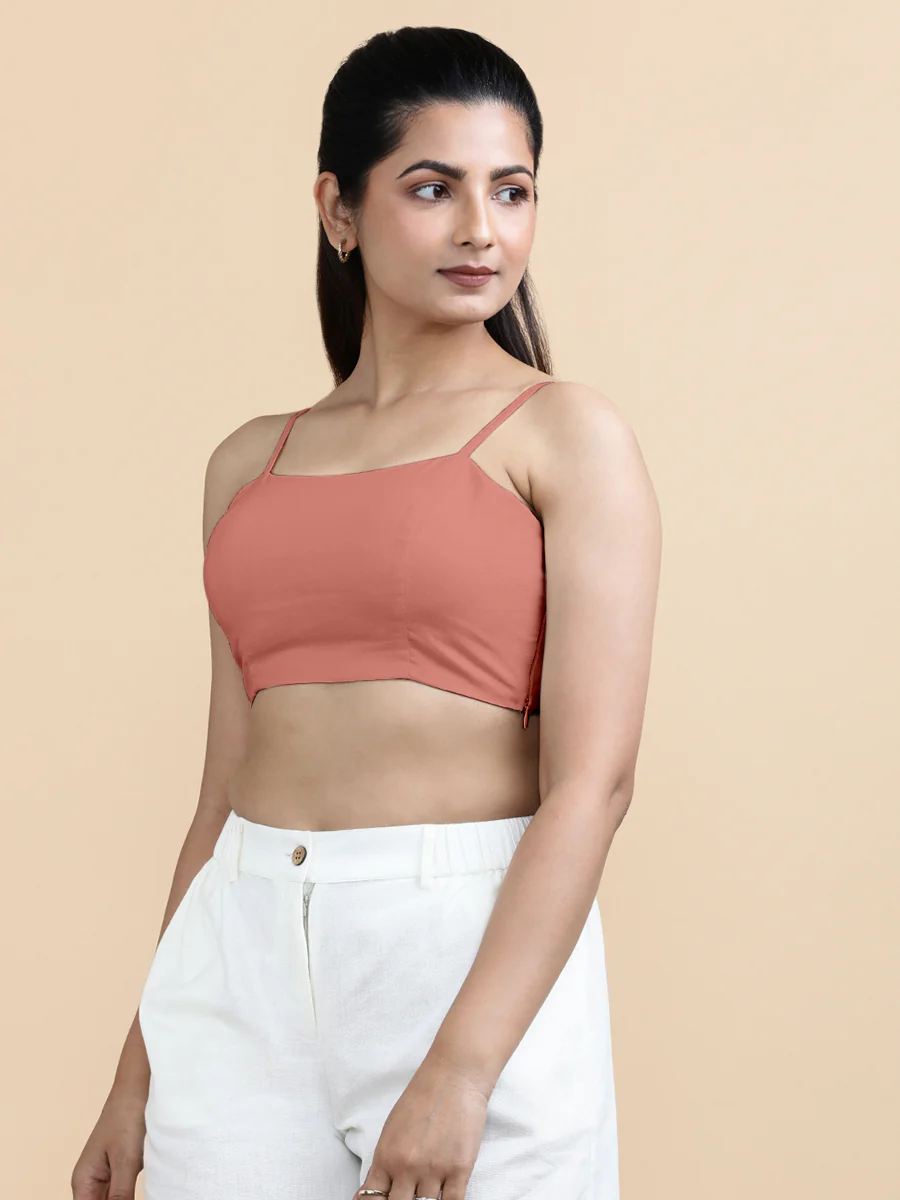 Cara x Soma | Women's Cropped Top in Soft Peach Cotton - Image 8