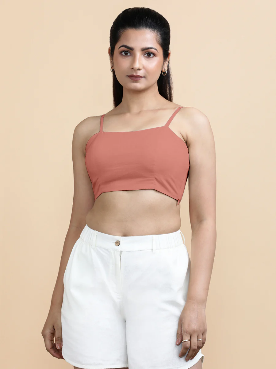 Cara x Soma | Women's Cropped Top in Soft Peach Cotton - Image 9