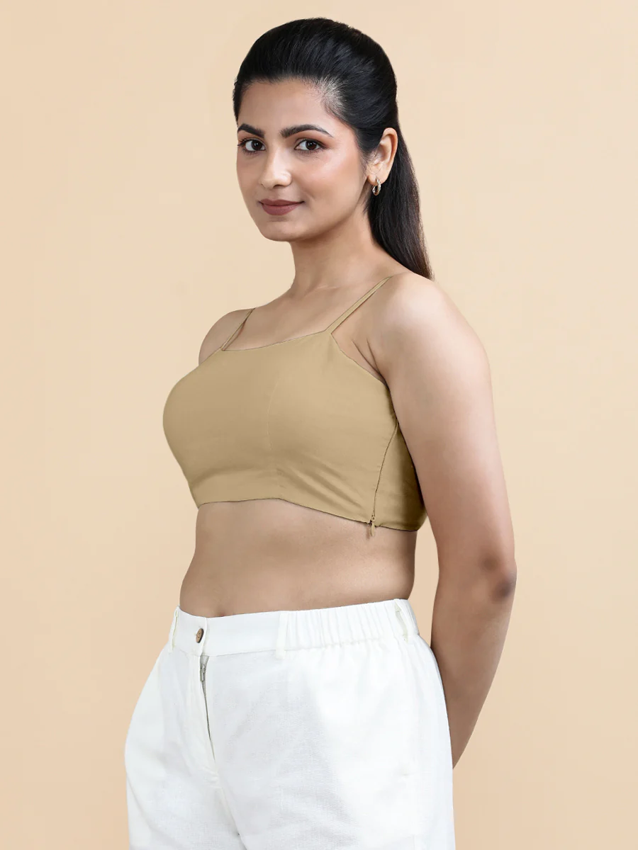 Gloria x Soma | Women's Cropped Top in Ecru Beige Linen - Image 5