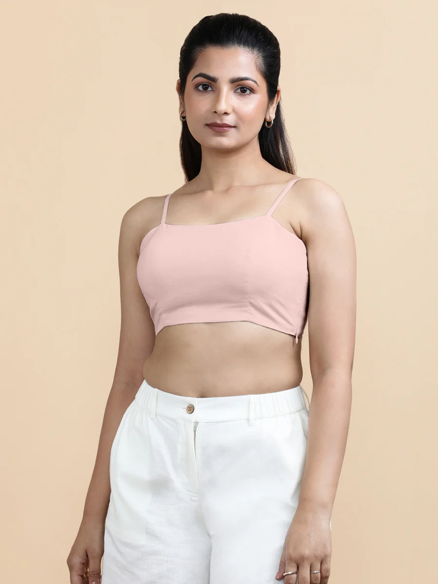Gloria x Soma | Women's Cropped Top in Misty Pink Linen - Image 7