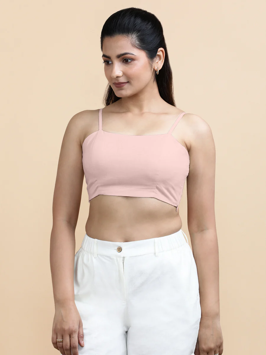 Gloria x Soma | Women's Cropped Top in Misty Pink Linen - Image 8