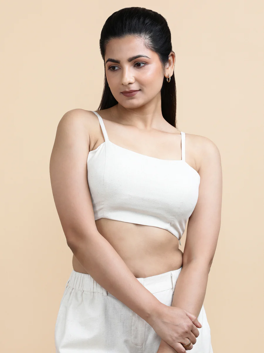 Jenny x Soma | Women's Cropped Top in Natural Fleck Linen - Image 5